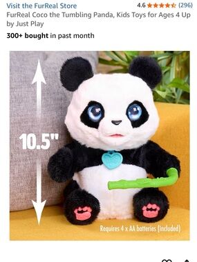 FurReal Coco the Tumbling Panda Plush Toy - Black & White